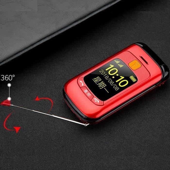 Klapphandy mit großen Tasten für Senioren – Dual-LCD-Display – Extra lauter Klingelton und hohe Lautstärke – SOS-Taste