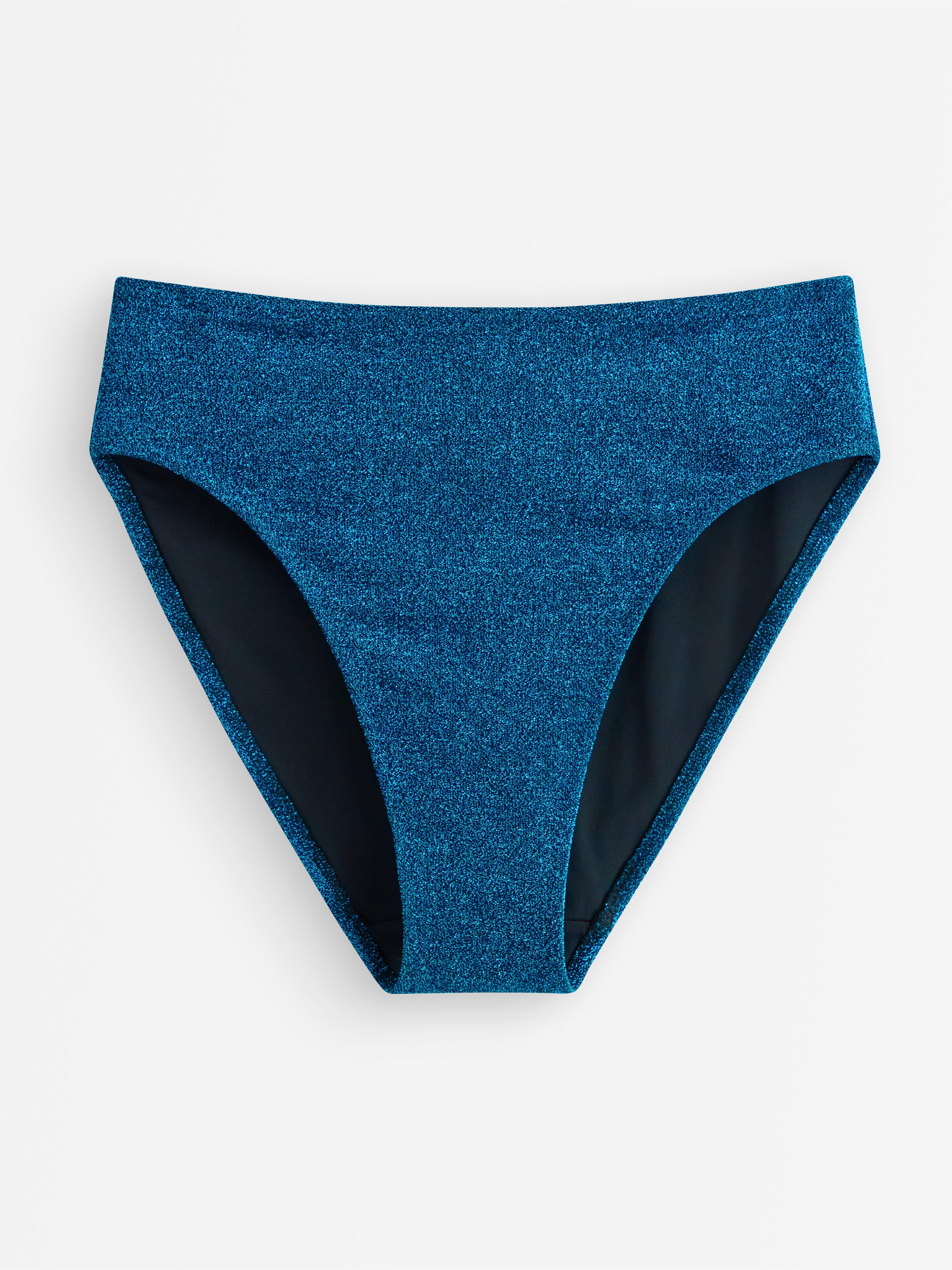 Slip de bikini Högmidjad cu lurex Dark Aqua