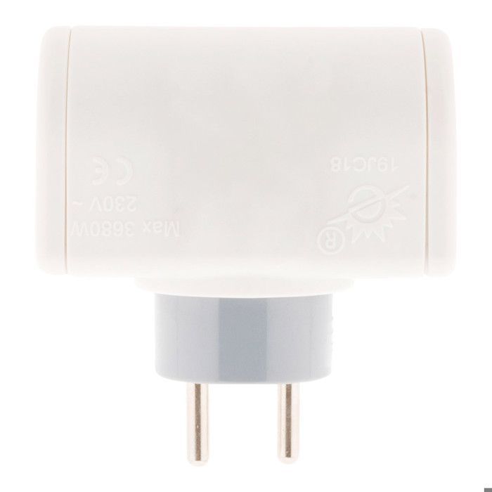 Regleta doble giratoria de 16 A con rotación de 180° - Blanca - Zenitech