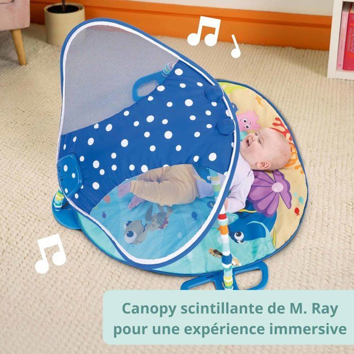 DISNEY BABY - NEMO - Tappetino da gioco per neonati, regalo per neonati, luci a stringa, specchio