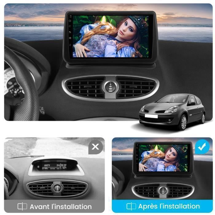 AWESAFE Autoradio Android 13 2Go+32Go pour Renault Clio Ⅲ 2005-2014 avec 9''écran Tactile Carplay GPS WiFi Bluetooth Android Auto