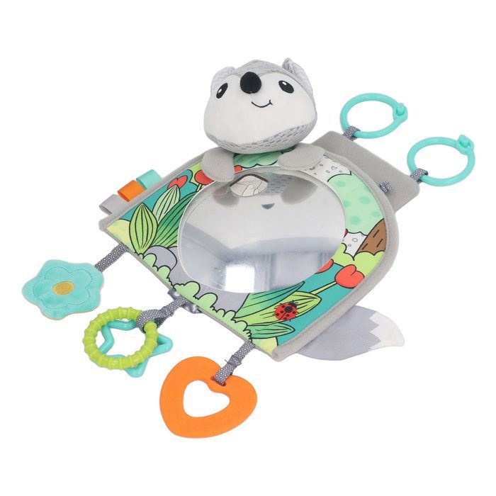 Espejo de juguete para coche de bebé Mxzzand, juguete para coche de bebé con espejo, accesorio que mejora el tiempo de juego, zorro gris