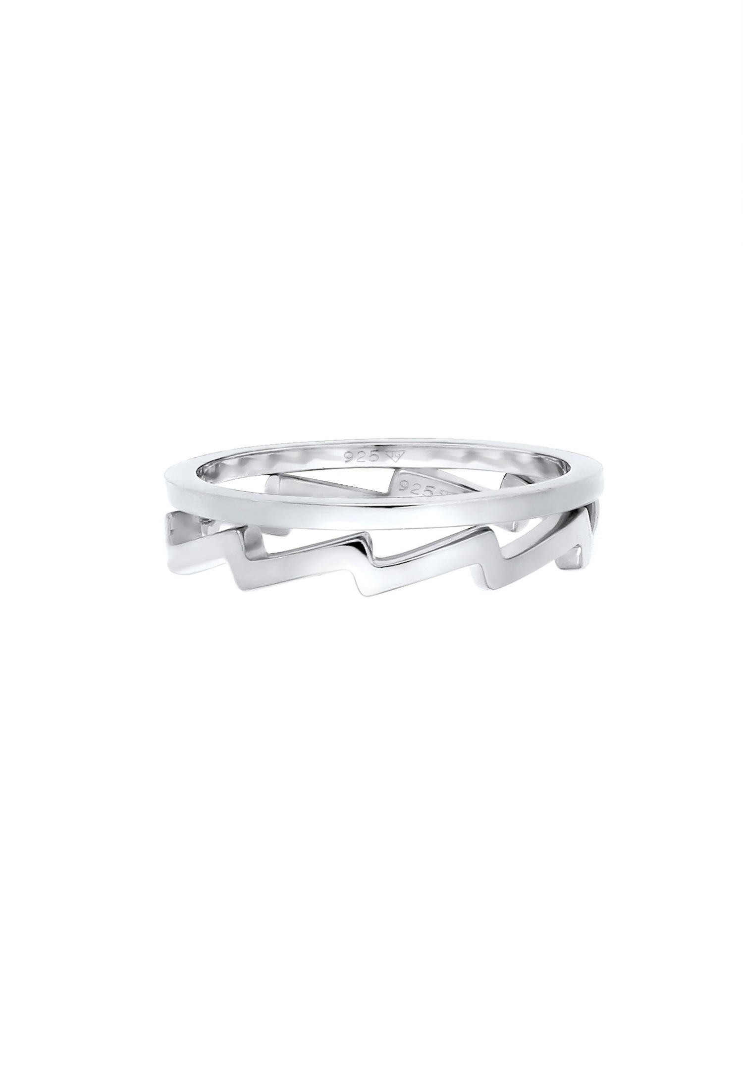 Elli Géo Look Basic Trend Blogger Ensemble Bague Femme - (925/1000) Argent
