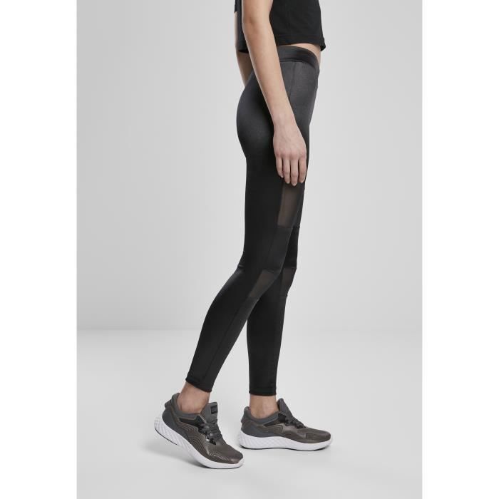 Legging femme - Urban Classics - Shiny Tech Mesh - Noir - Fitness - Imperméable