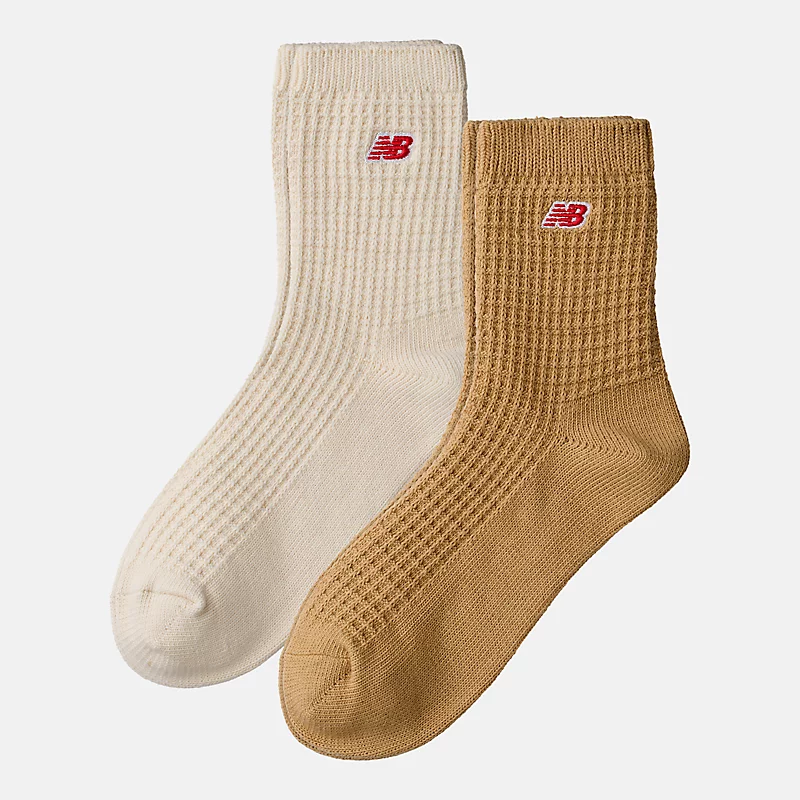 Unisex Waffelstrick-Knöchelsocken, 2er-Pack – 2 Farben