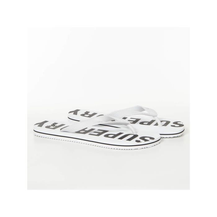 Tong Superdry Homme - Code essential flip flop - Blanc - Caoutchouc