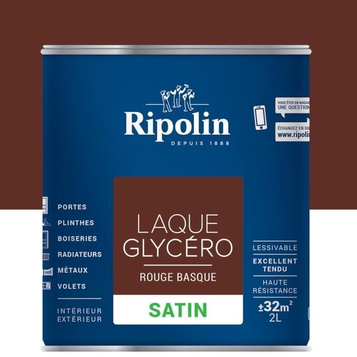 RIPOLIN Glycero Dekorlack für den Innen- und Außenbereich – Baskischrot Satin, 2 l