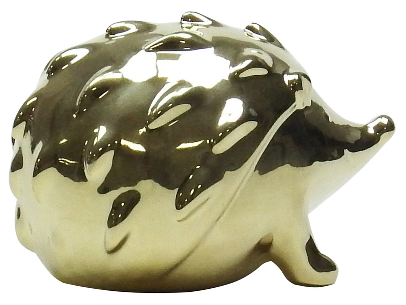 Figurka ceramiczna Jeż 8 cm złota