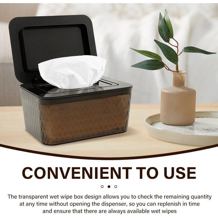 Boîte de lingettes humides - Avec couvercle - Boîte de lingettes humides rechargeable et anti-poussière - Convient aux bébés et aux