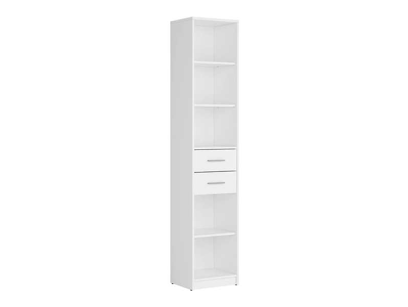 Regał Nepo Plus 40 cm z 2 szufladami i 5 pólkami biały