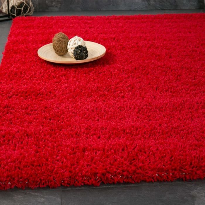 Tapete - VIMODA - Prime Shaggy - 200x280 cm - Vermelho - Pelo longo