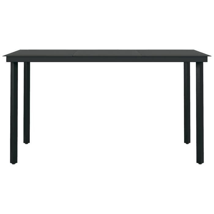 Conjunto de comedor de jardín - BURKE - 7 piezas - Negro - Mesa 140x70x74 cm - Sillas 60x55x90 cm