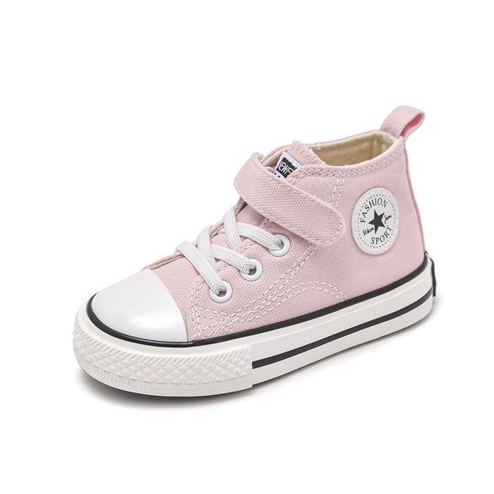 Baskets Toile Mixte Enfant Haute Chaussures Léger Respirante Antidérapant Pour Garcon et Fille - Rose