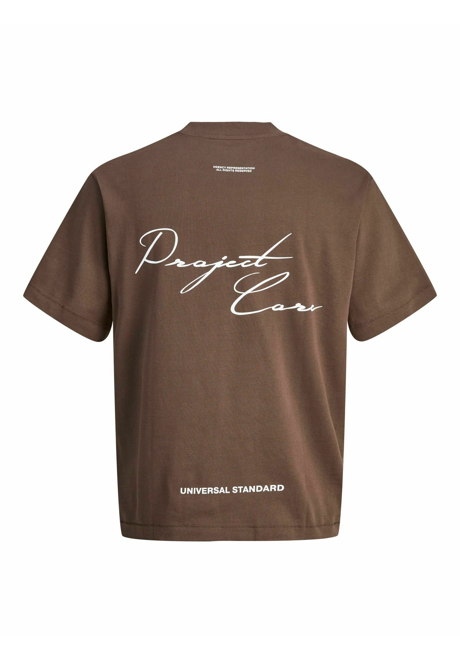 T-shirt stampata Jack & Jones - marrone foca