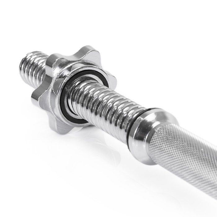 Short barbell for weight training - SPRINGOS - 48 cm - 28 mm - Chrome-plated steel - Knurled handle