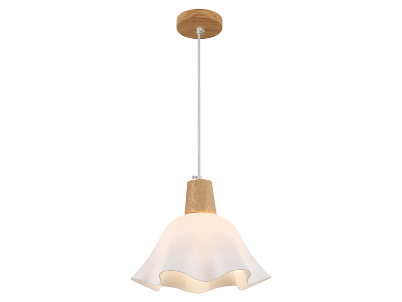 Lampa wisząca Ballerina drewniana beżowo-biała