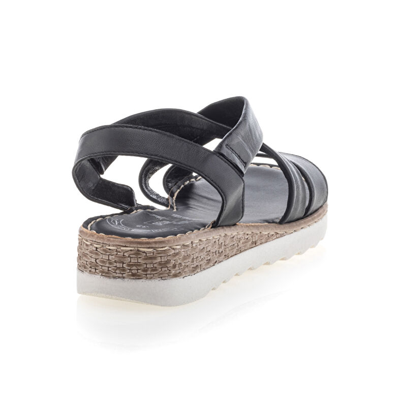 Svarte sandaler / sko med åpen tå til dame