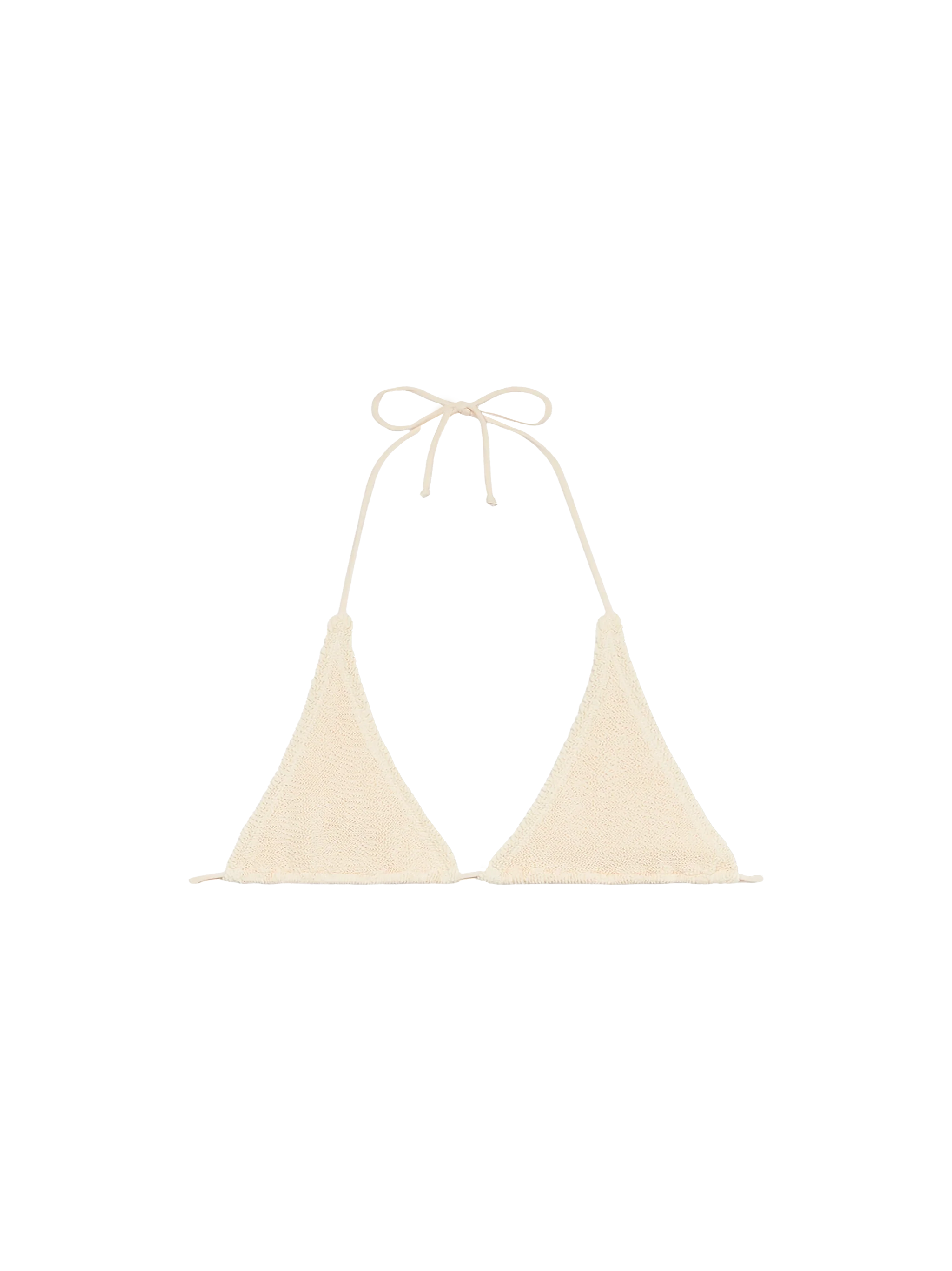 Top triangular blanco arrugado para mujer de Guiana