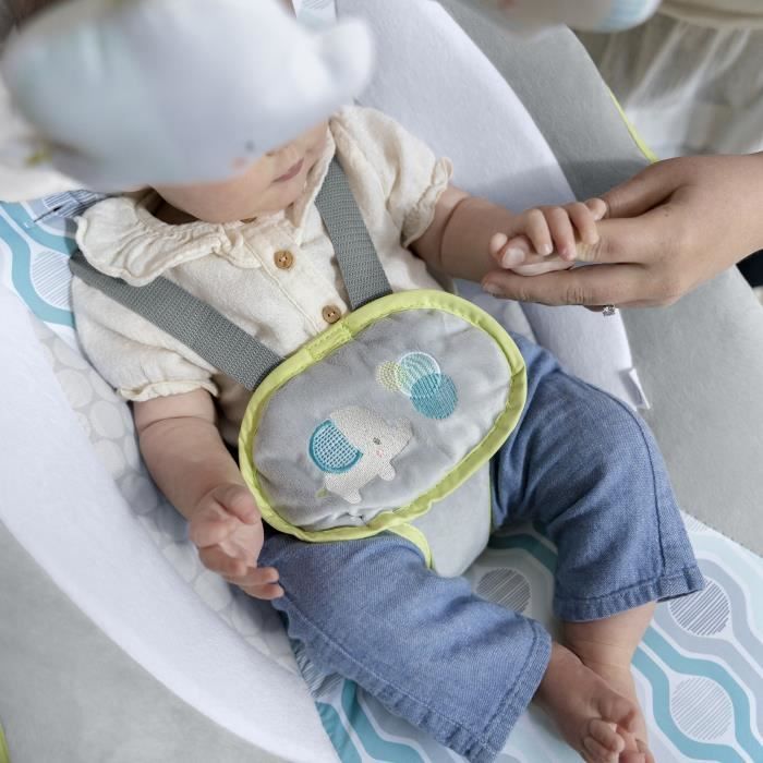 INGENUITY Everston 180° draaibare elektrische babyschommel/bouncer, 6 snelheden, babycadeau
