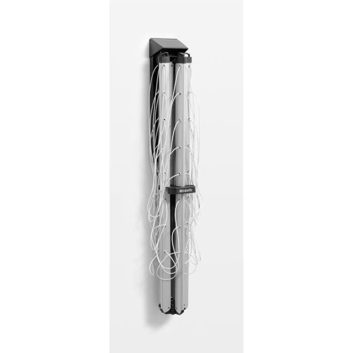 BRABANTIA - Wallfix - Secadora de ropa - 24 m - Con funda - Gris metalizado