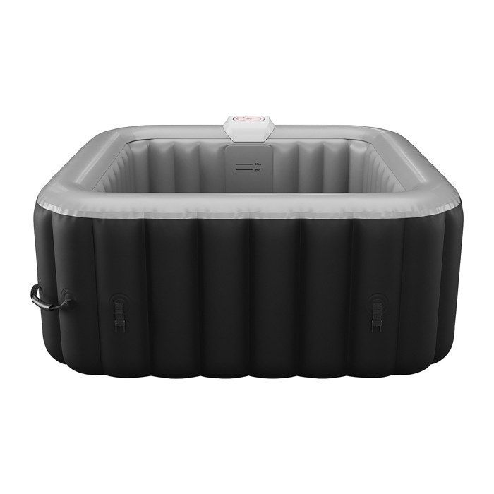 Spa hinchable cuadrado para 4 personas - 154 x 154 x 65 cm - 120 chorros de aire - Negro y gris - B-COSY II