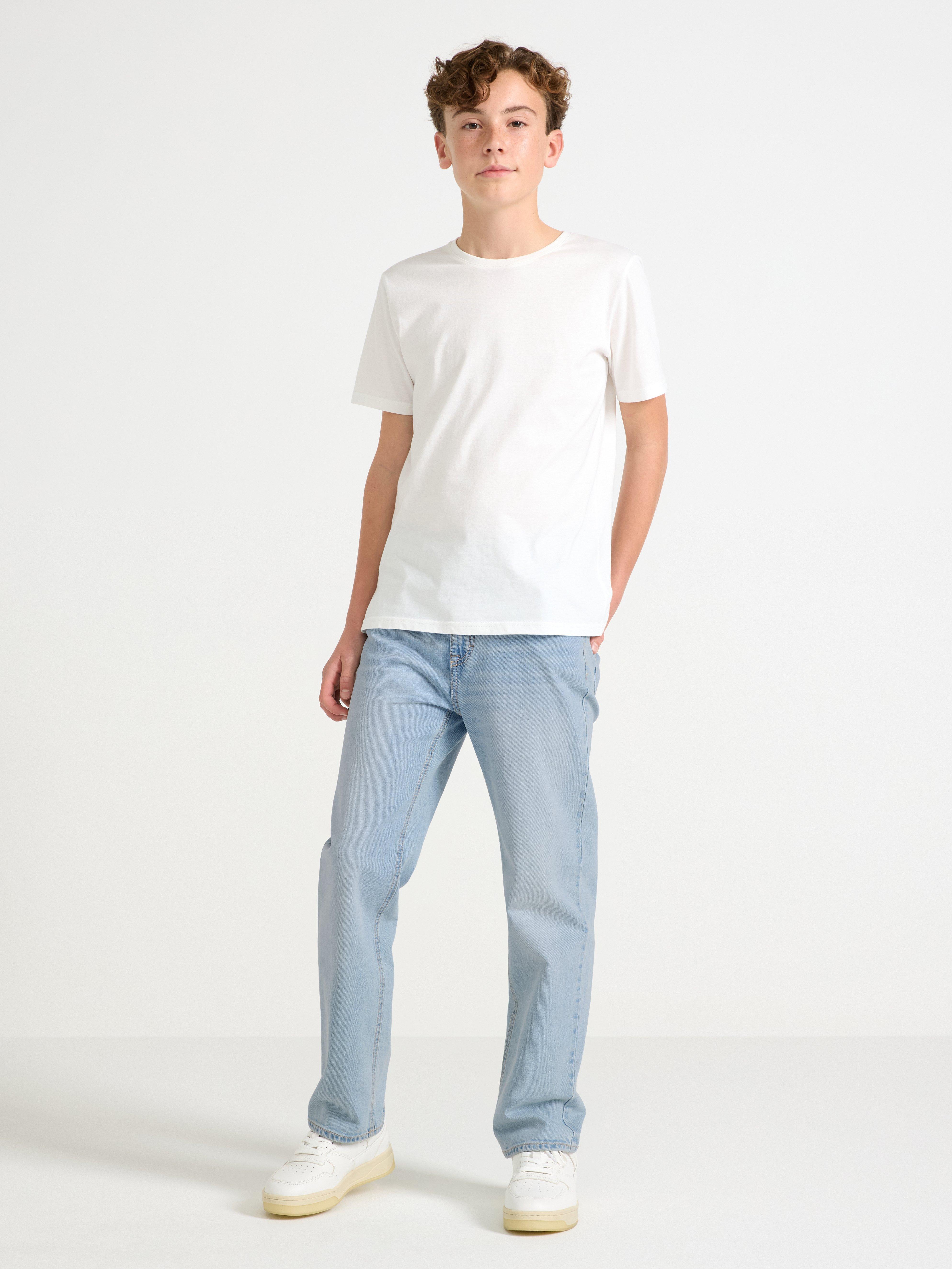 VILGOT Jeans rectos anchos regulares de mezclilla clara