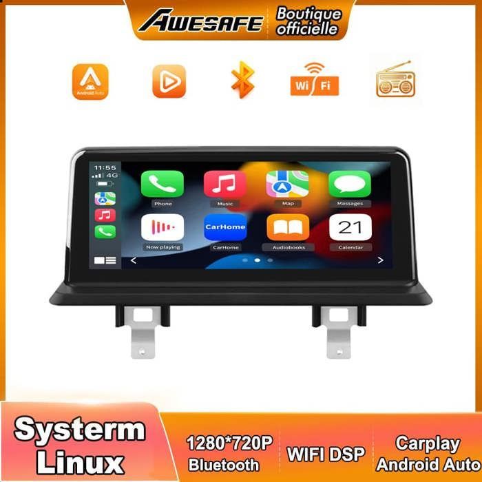 Autorradio AWESAFE Android 13 para BMW Serie 1 E81 E82 E87 E88 (2006-2011) con pantalla de 8,8'', Carplay, Android Auto, WIFI (sin sistema)