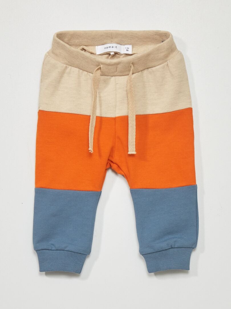 Fleecebroek - blauw/oranje