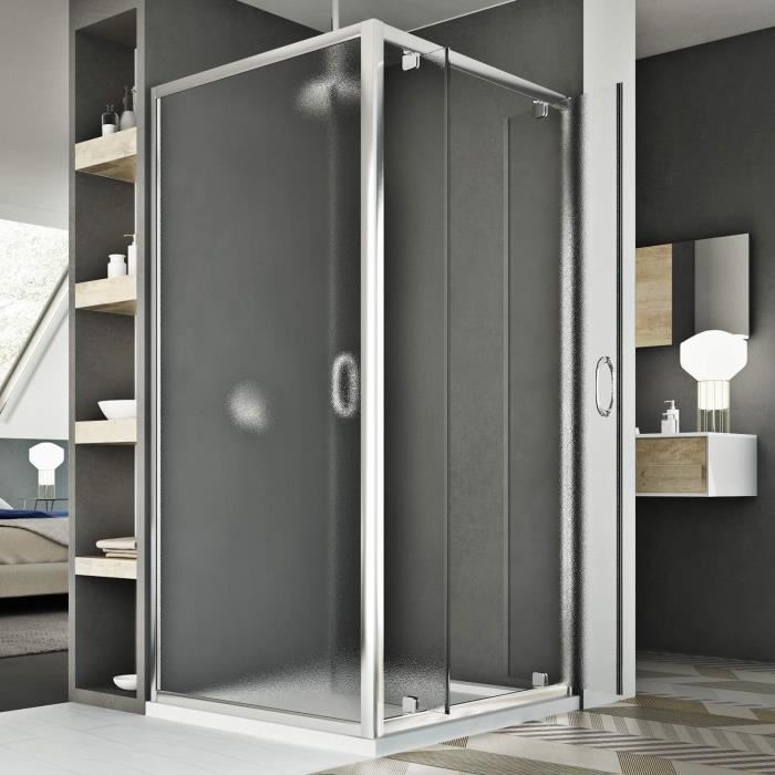 Shower Enclosure - Sintesi Duo - 90x90 - Grey - Glass - Square