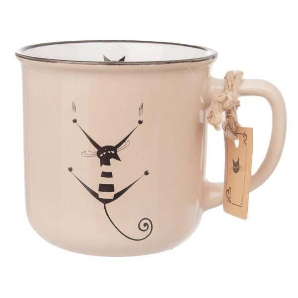 Kubek ceramiczny do kawy herbaty kot 350 ml