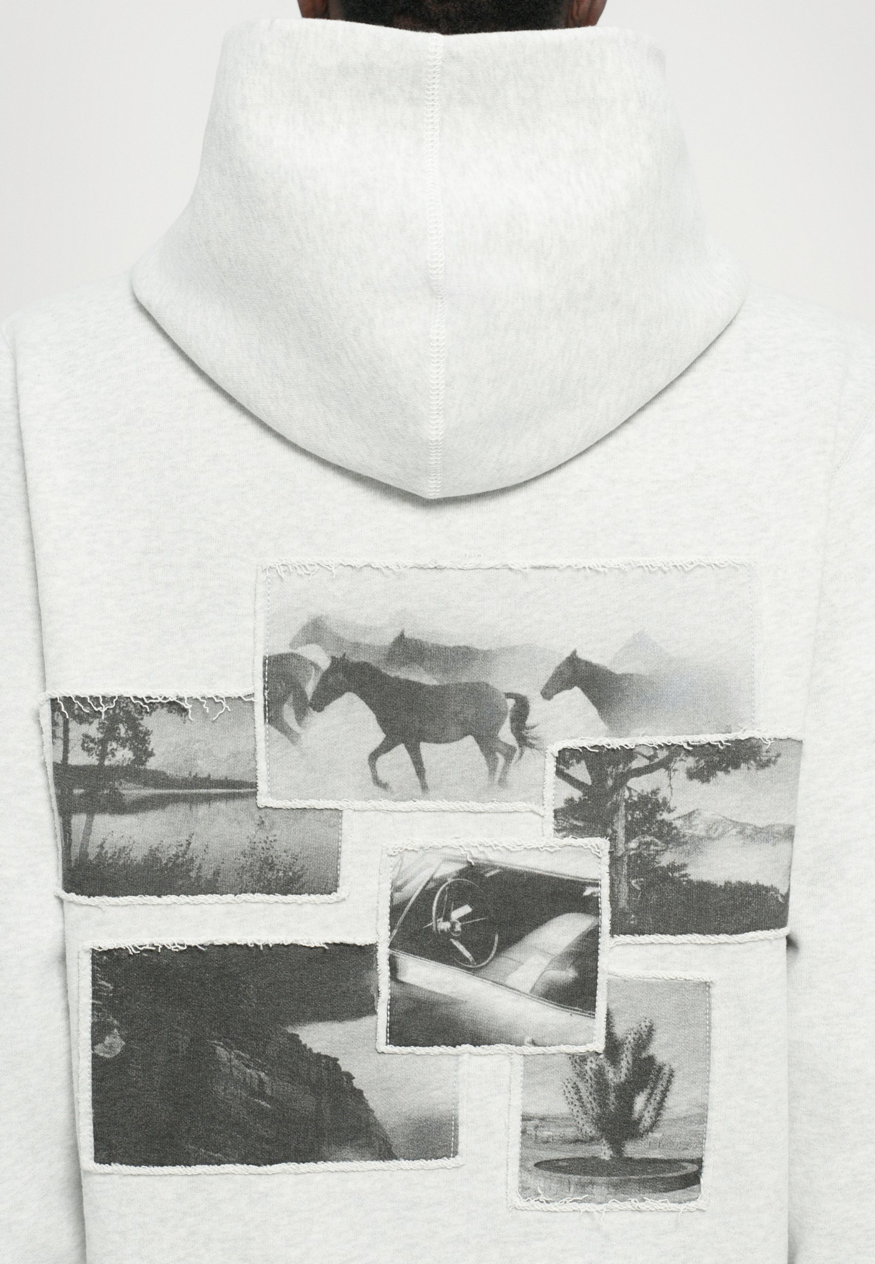 Zadig & Voltaire SANCHI PHOTO RIDE PATCH - Felpa con cappuccio - grigio chine clai