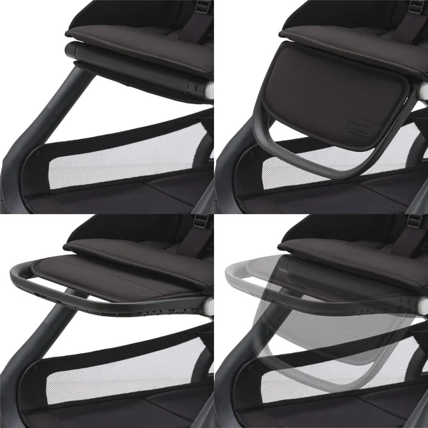 Conjunto de cochecito Bugaboo Dragonfly Negro Medianoche/Negro Medianoche/Negro