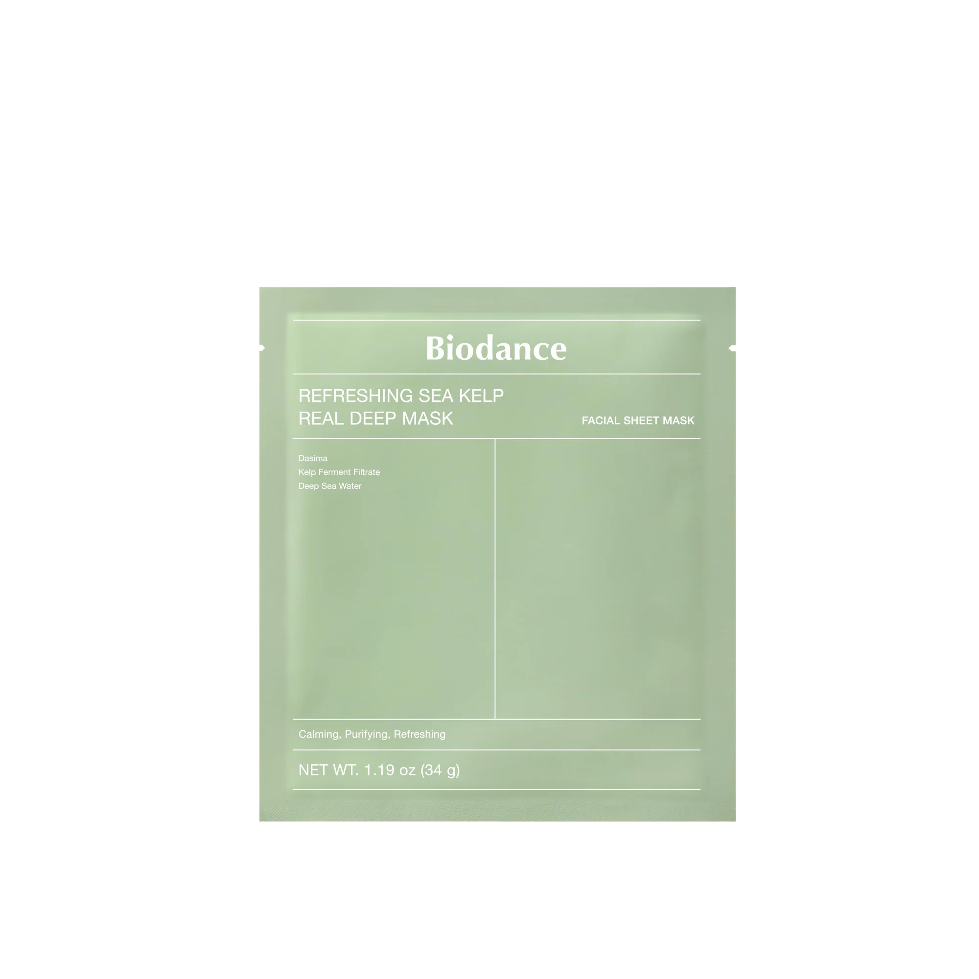 Mask Refreshing Sea Kelp Real Deep Mask - Maschera Lenitiva viso, Maschera Illuminante viso, Maschera Purificante viso