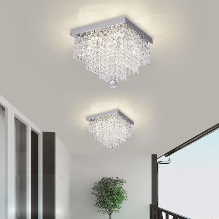 Suspendu à Plafonnier en Cristal Lustre 20cm Suspension en Cristal Moderne pour la Cuisine Couloir Salon - Lumière Chaude