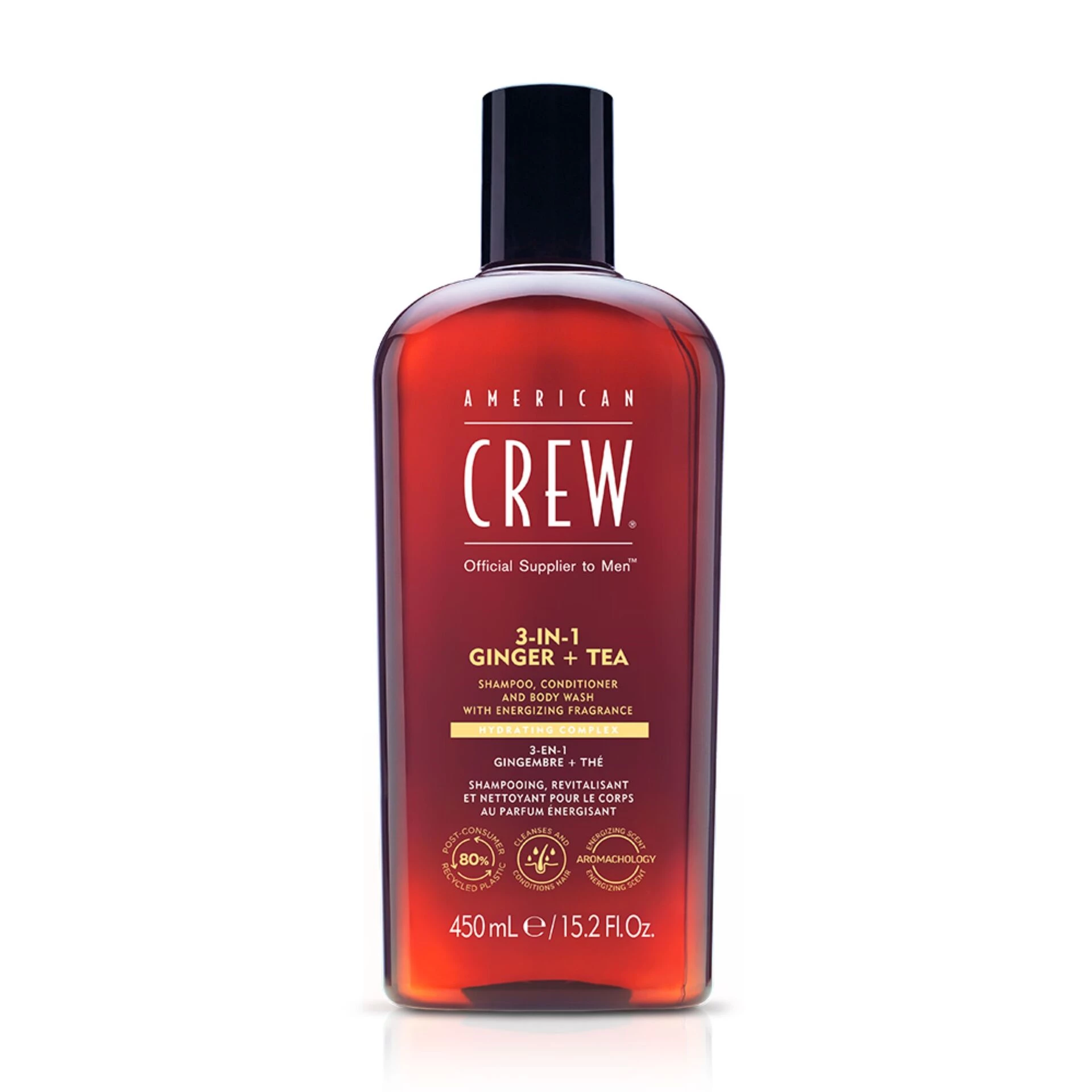 Haj- és testápoló 3 az 1-ben gyömbér + tea tusfürdő 450 ml - American Crew