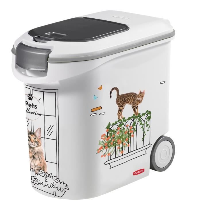 Contenedor de comida para gatos CURVER - 35L/12kg - COLECCIÓN MASCOTAS - Para gatos