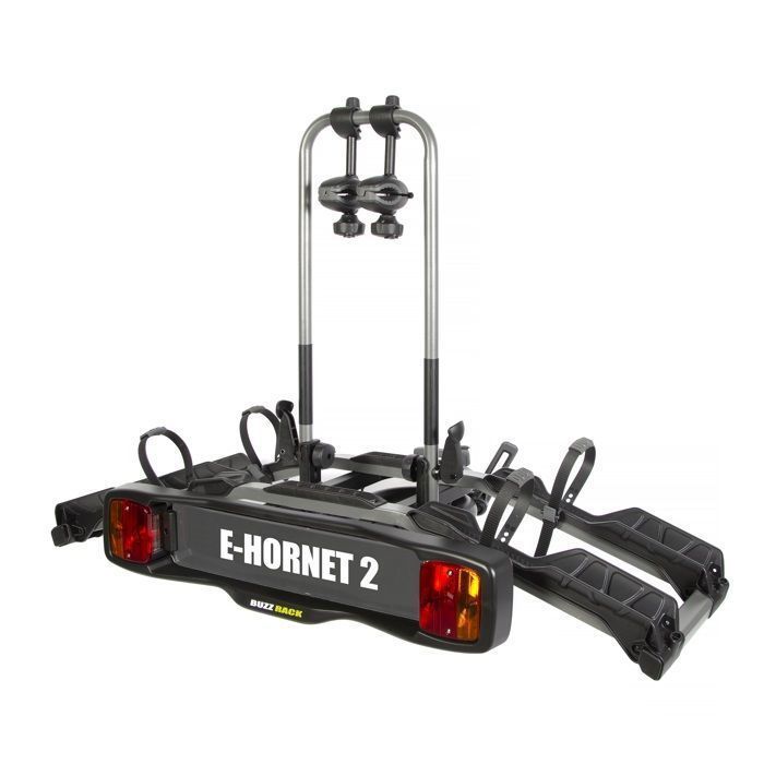 Portabicicletas BUZZRACK E-Hornet 2 para enganche de remolque, para 2 bicicletas eléctricas - Negro - Montaje en enganche de remolque - Carga útil < 300 kg