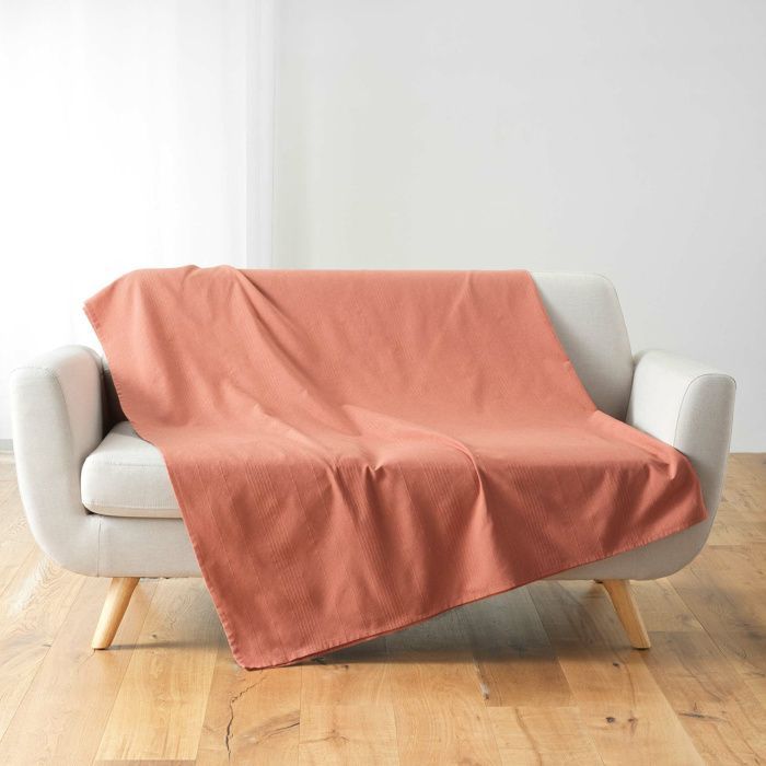 Plaid arrotolabile 220 x 240 cm – Lucile Old Rose in policotone con chiusura a bottoni