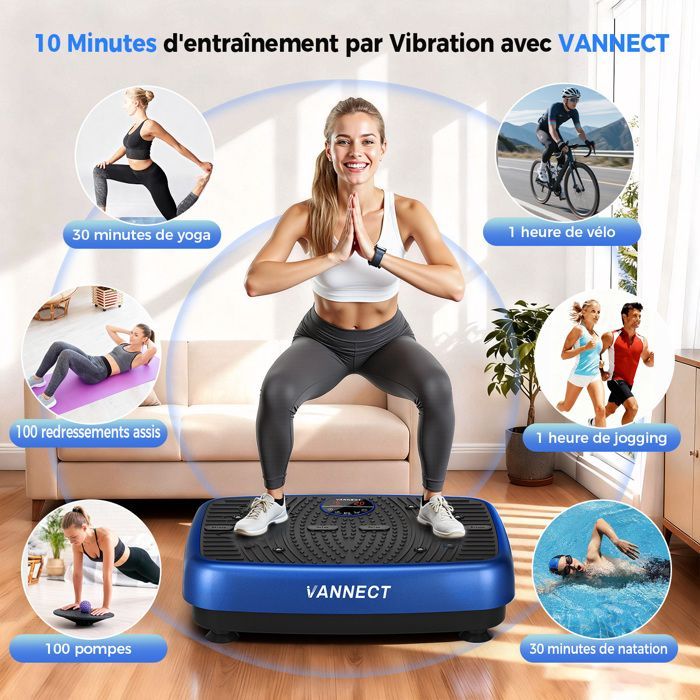 Plateforme Vibrante 2026 Neu 3D Plateforme 120 Vitesses avec Télécommande et écran LED - Massage - Bluetooth Intégré - 200kg Max