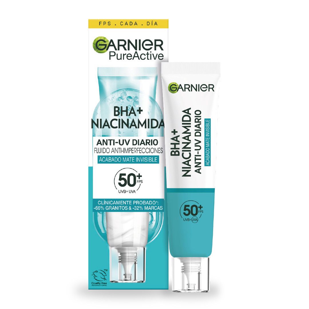 „Pure Active Daily UV Fluid“ su BHA niacinamidu SPF 50. Drėkinamieji kremai vyrams.
