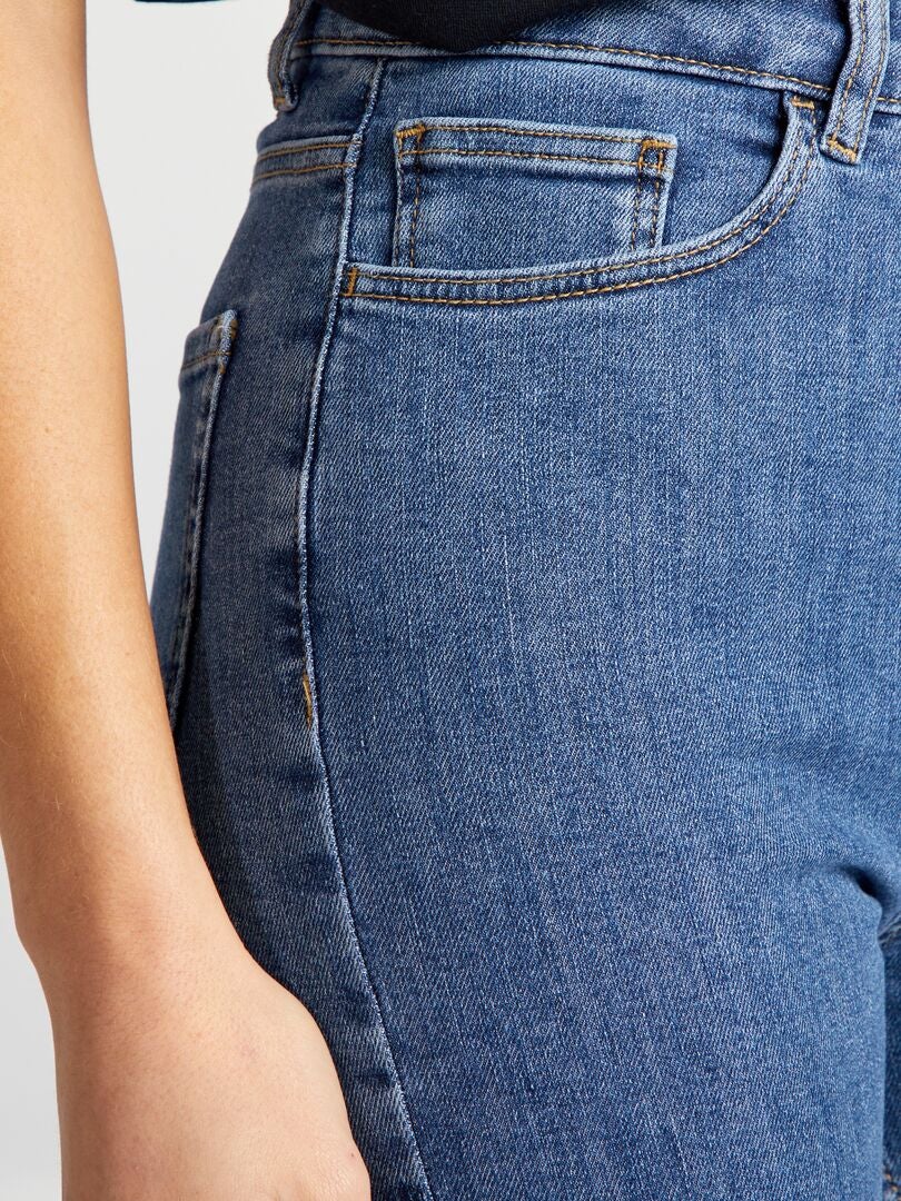 Skinny jeans met hoge taille - BLAUW