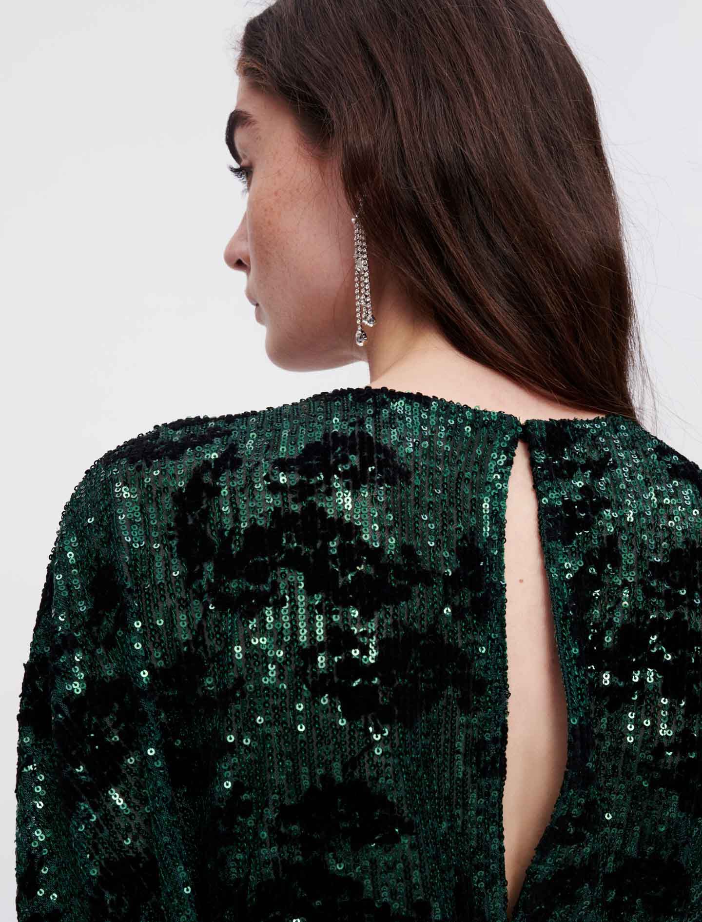 Jumpsuit met pailletten - Groen