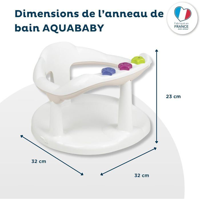 Cómoda silla de baño para bebés con aro de juego - Instalación rápida y estable - Para niños de 7 a 16 meses