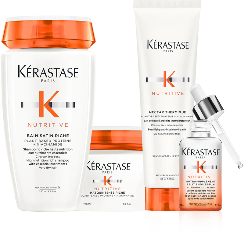 Creme de proteção térmica Kérastase Nutritive Nectar Thermique para alisar cabelos rebeldes