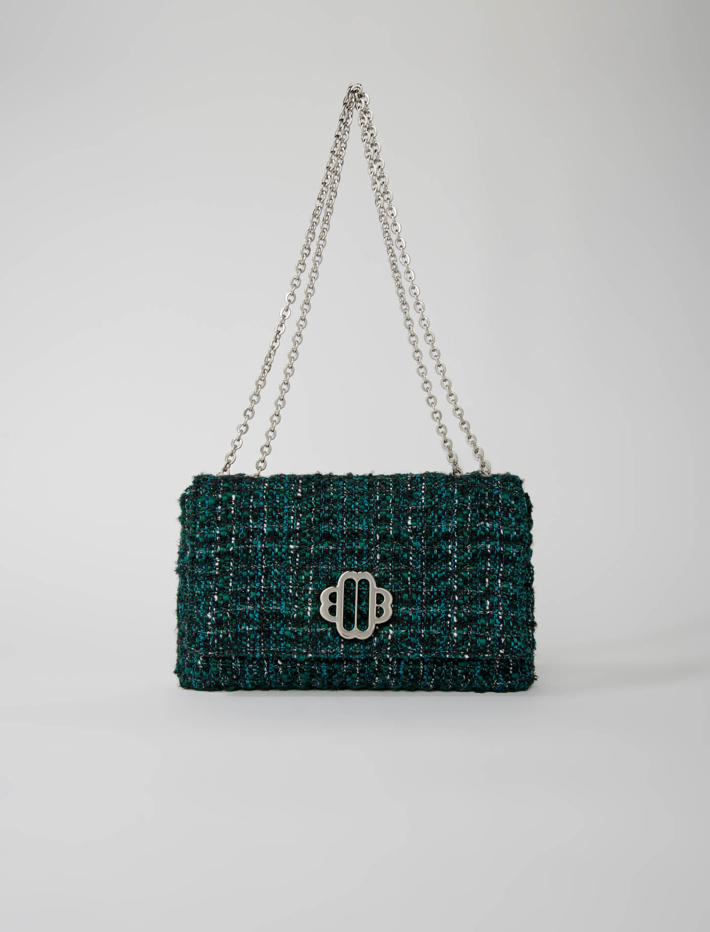 Geantă Clover Tweed - Verde Sticlă