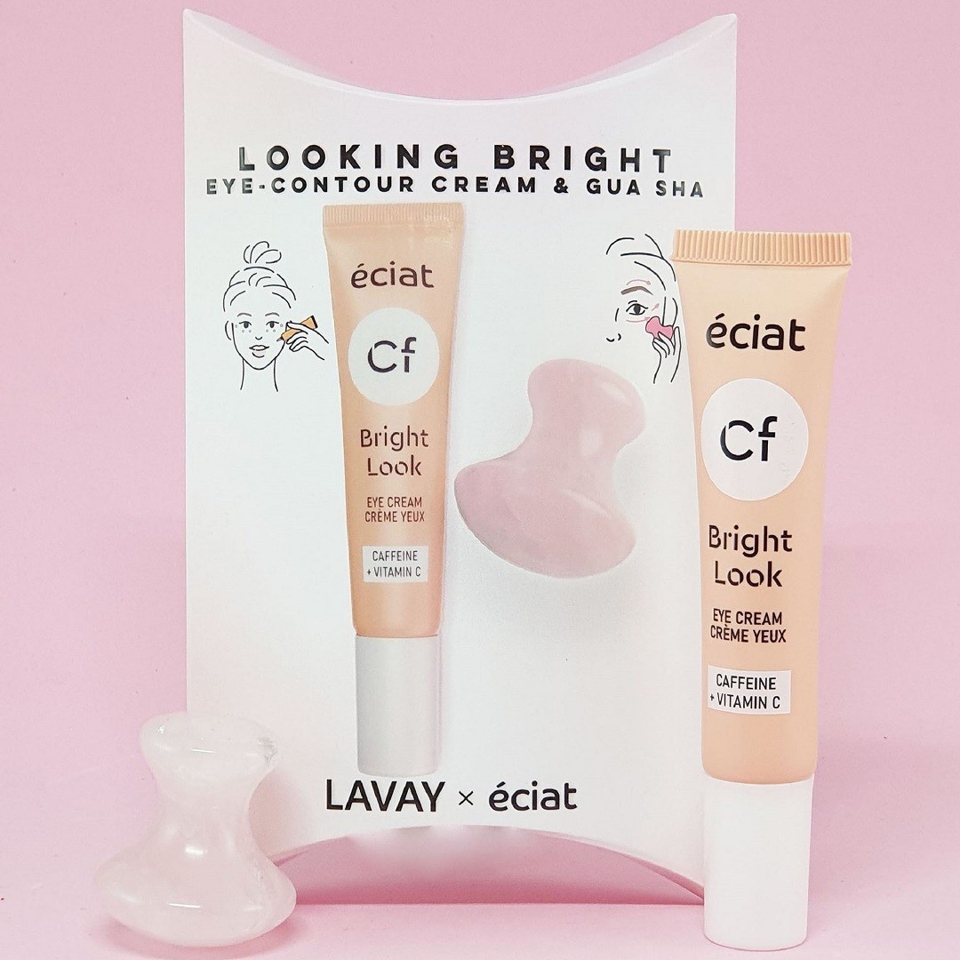 LAVAY Paris Set za njegu područja oko očiju – Blistavo lijepa! Gua Sha + krema za područje oko očiju – 1 komad