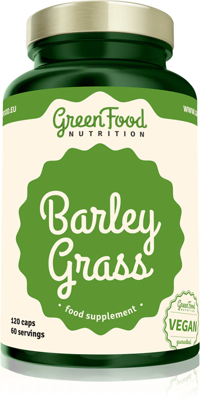 Kapsuly s doplnkom stravy GreenFood Nutrition Barley Grass s antioxidačnými vlastnosťami