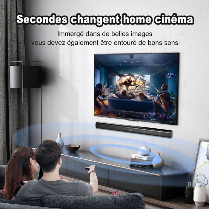 DOCCMIK- Barre de son 2.2ch Séparable 2 en 1- Bluetooth - Caisson de basse - 150W - L782mm