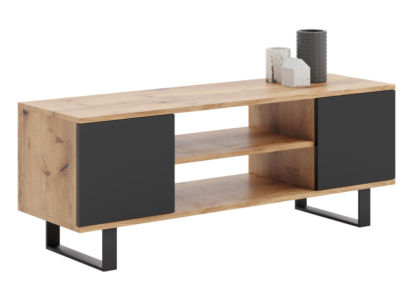 Stolik pod telewizor Focus loft dąb craft złoty / czarny