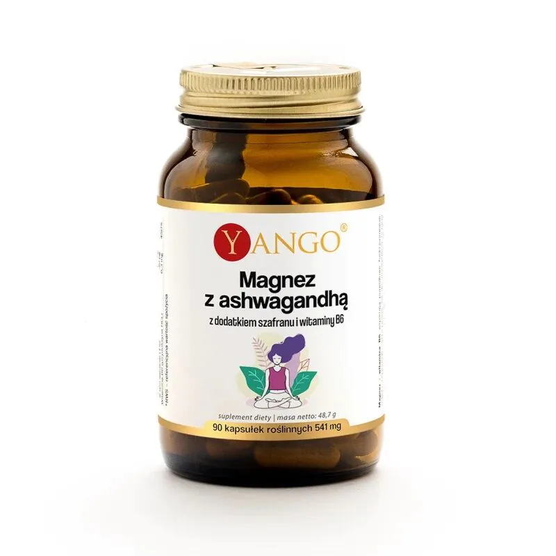 Yango Magnez z ashwagandhą z dodatkiem szafranu i witaminy B6 Kapsułki